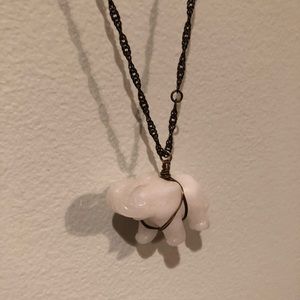 Long elephant pendant necklace